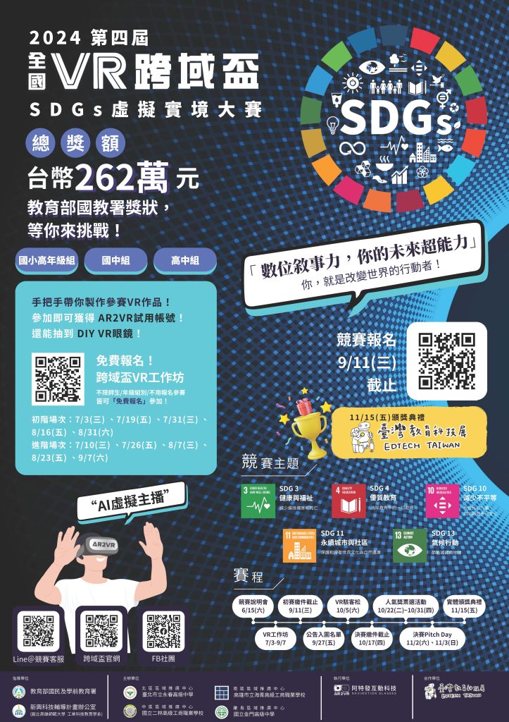 2024全國VR跨域盃SDGs虛擬實境大賽海報
