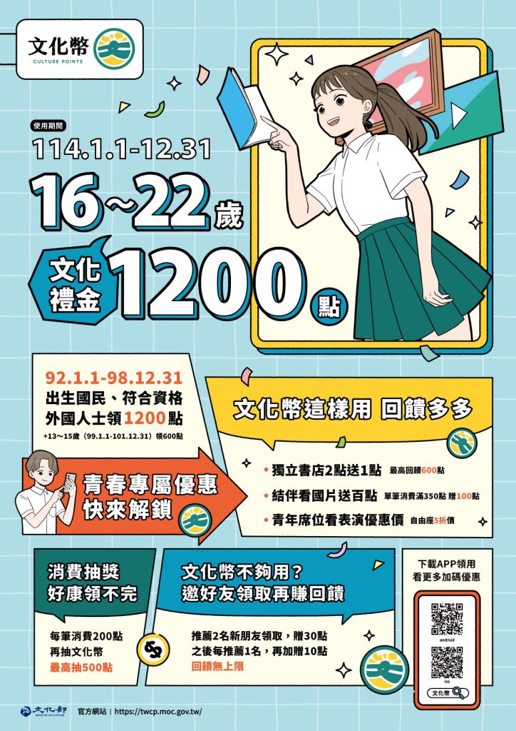 114年文化幣宣傳海報(16-22歲)