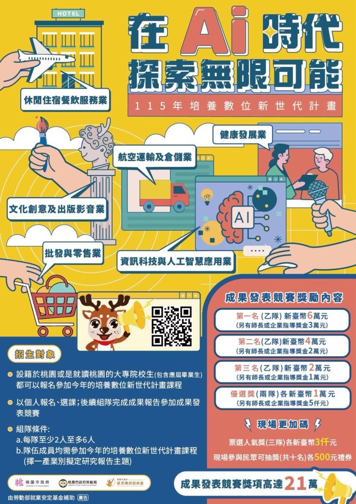 開南大學辦理「桃園【有頭鹿】職能訓練場-115年度培養數位新世代計畫」